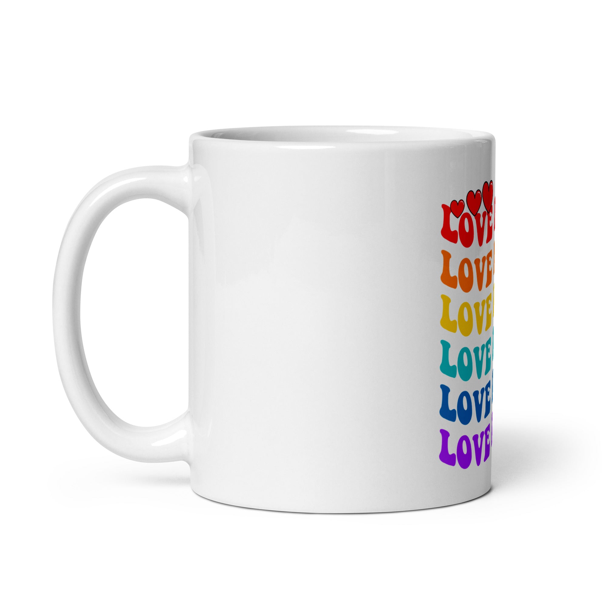 White glossy mug