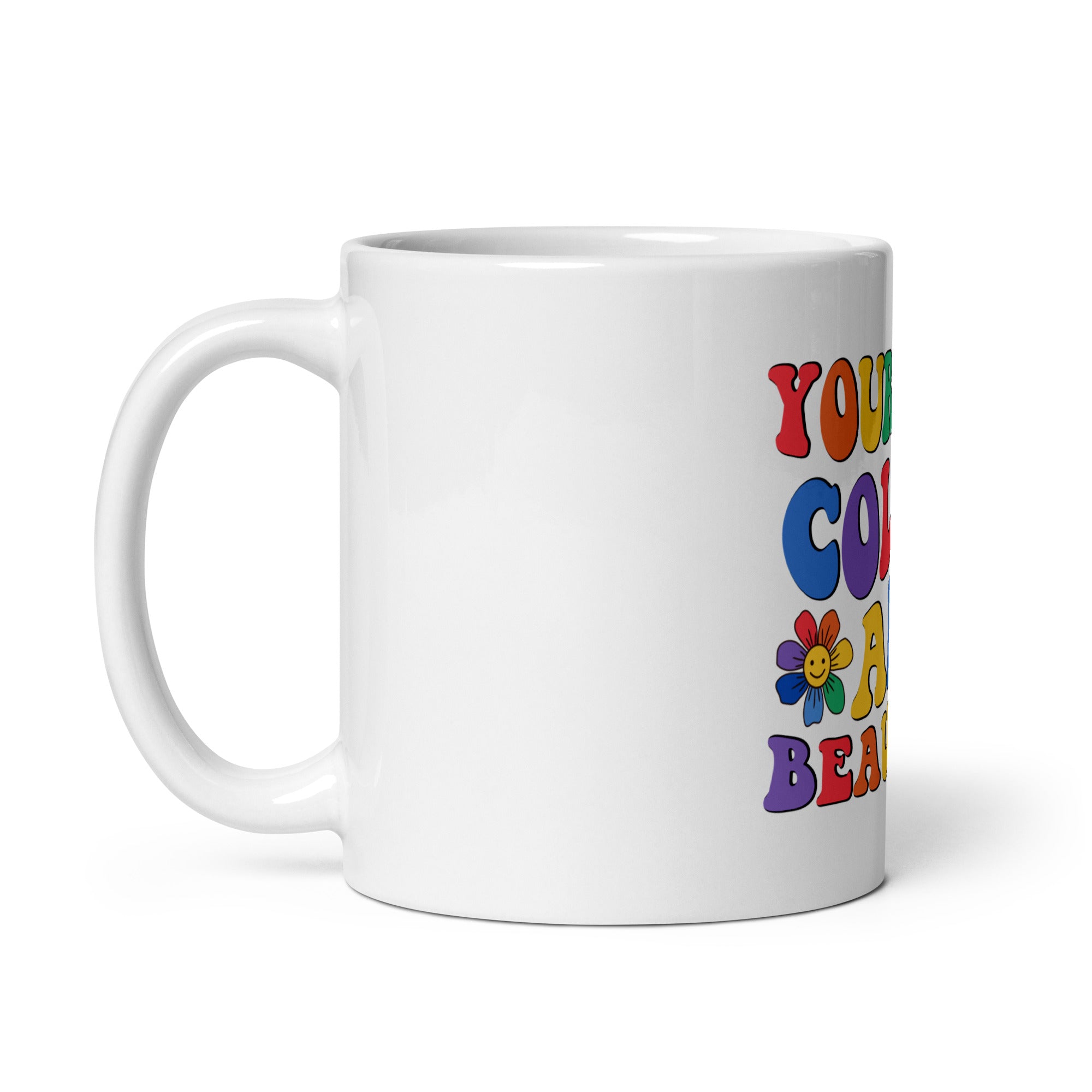 White glossy mug